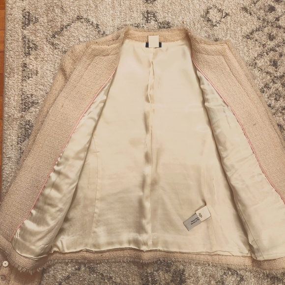 J Crew Ladt Tweed Jacket Cream Size 0 - Picture 5 of 5